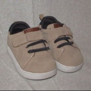 CARTERS Infant Boys Tan Brown Canvas Sneakers Sz 4